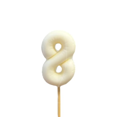 Фигурка из шоколадной глазури "Воздушный шарик белый цифра 8" ФГ176(белый8)		