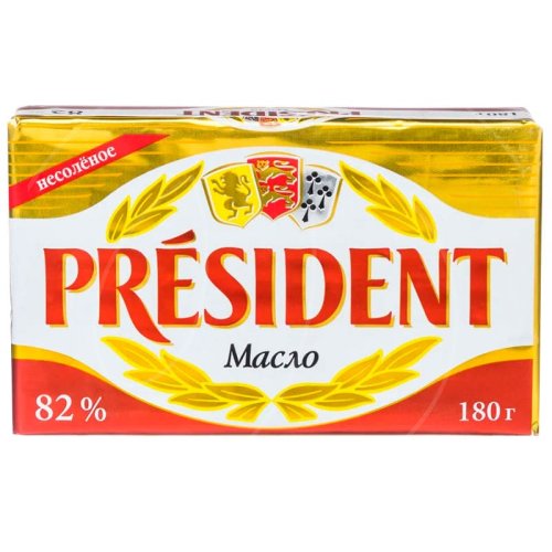 Масло сливочное несоленое President 82% 180 г Только для КЛД