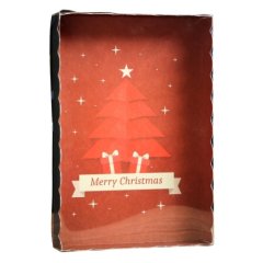 Коробка для сладостей с прозрачной крышкой "Merry Christmas" 22х15х3 см 5 шт