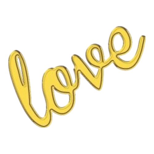 Набор топперов декоративных акриловых "Love" Золото 5х3 см 4 шт ТСК263