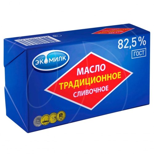 Масло сладко-сливочное Экомилк Традиционное 82,5% 450 г без скидки