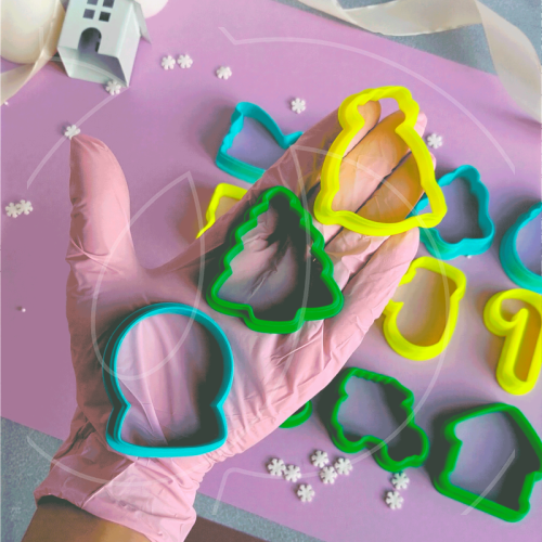 Набор вырубок пластиковых "Новогодние предметы" 5 см 9 шт 480