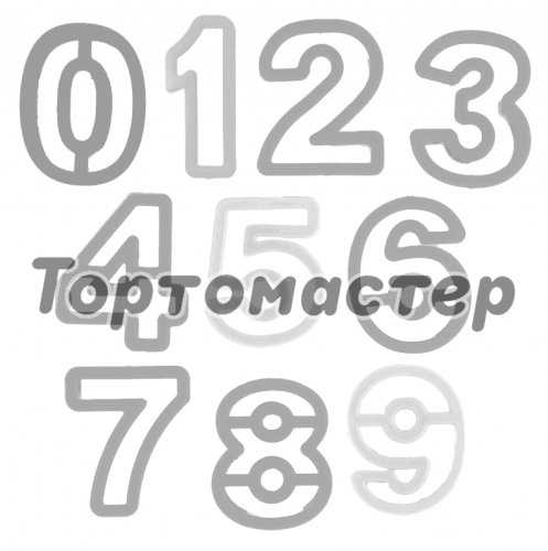 Набор пластиковых вырубок "Цифры" 4,5 см 38183