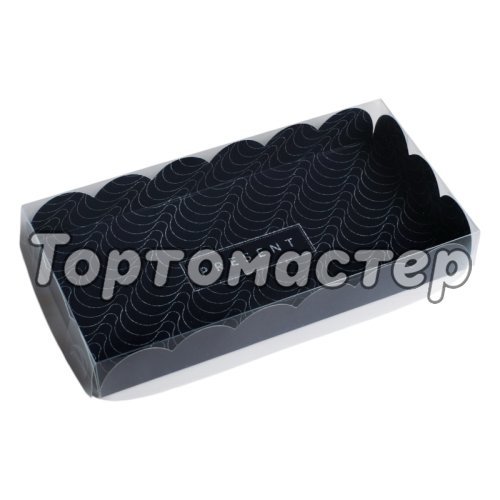 Коробка для сладостей с прозрачной крышкой "Подарок" 21х10,5х3 см 4711914
