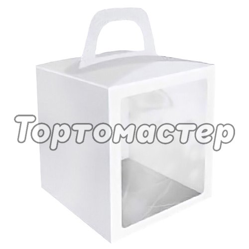 Коробка для кулича Белая 15х15х18 см 5 шт КУ-544  КУ-00544