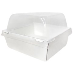 Коробка для бенто-торта и моти белая ForGenika 17,5х17,5х9 см дно 14,5х14,5 см SMART PACK 900 - W + Lid SmartPack 900 domе